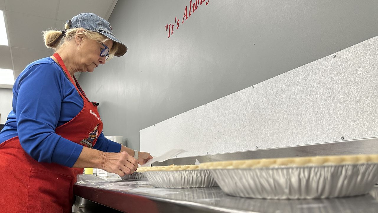 Maw Maw making her chicken pies.